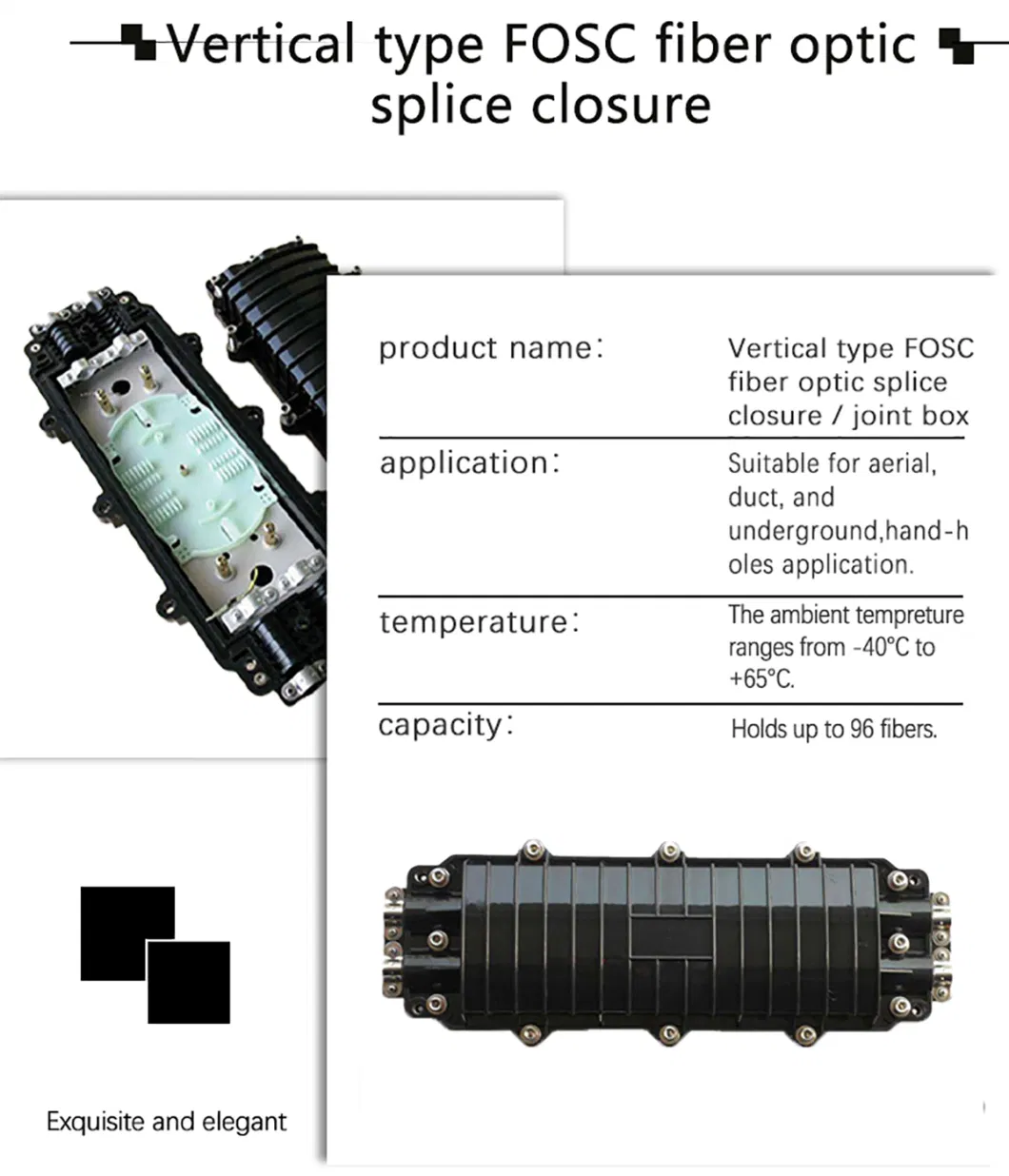 Pole Mounted Aluminum Alloy Box Fiber Optic Splice Closure Optic Joint Box